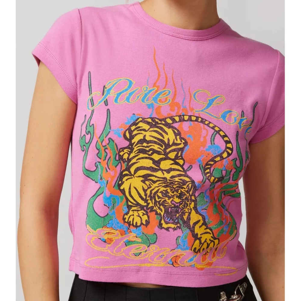Urban Outfitters Pure Love Tiger Baby Tee Size Small